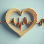 Herz aus Papier mit Puls im Inneren